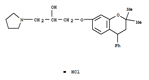 1-Pyrrolidineethanol, alpha-(((2,2-dimethyl-4-phenyl-3,4-dihydro-2H-1-benzopyran-7-yl)oxy)methyl)-, hydrochloride