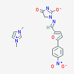 1,3-dimethyl-1H-imidazol-3-ium 1-({(E)-[5-(4-nitrophenyl)furan-2-yl]methylidene}amino)-4-oxo-4,5-dihydro-1H-imidazol-2-olate molecular structure