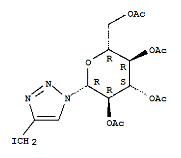 1H-1,2,3-Triazole,4-(iodomethyl)-1-(2,3,4,6-tetra-O-acetyl-b-D-glucopyranosyl)- molecular structure