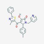 4-hydroxy-2-(4-methylphenyl)-3-(4-methyl-2-phenyl-1,3-thiazole-5-carbonyl)-1-(pyridin-3-ylmethyl)-2h-pyrrol-5-one molecular structure