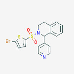 2-(5-bromothiophen-2-yl)sulfonyl-1-pyridin-4-yl-3,4-dihydro-1h-isoquinoline molecular structure