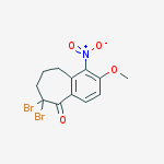 6,6-dibromo-2-methoxy-1-nitro-6,7,8,9-tetrahydro-5H-benzo[7]annulen-5-one molecular structure