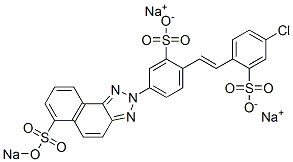 4-Chloro-4-[6-sodiooxysulfonyl-2H-naphtho[1,2-d]triazol-2-yl]-2,2-stilbenedisulfonic acid disodium salt molecular structure