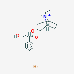8-ethyl-3-[(4-hydroxy-2-phenylbutanoyl)oxy]-8-methyl-8-azoniabicyclo[3.2.1]octane bromide molecular structure