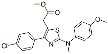 methyl 2-[4-(4-chlorophenyl)-2-[(4-methoxyphenyl)methylamino]-1,3-thia zol-5-yl]acetate molecular structure