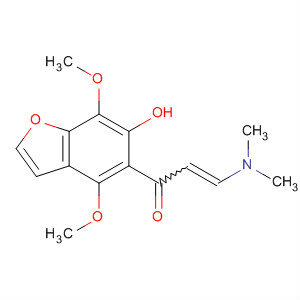 2-Propen-1-one,3-(dimethylamino)-1-(6-hydroxy-4,7-dimethoxy-5-benzofuranyl)- molecular structure