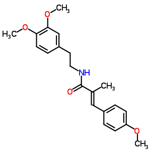 (2E)-N-[2-(3,4-dimethoxyphenyl)ethyl]-3-(4-methoxyphenyl)-2-methylprop-2-enamide molecular structure