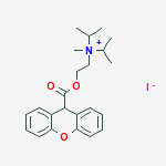 N-methyl-N-(propan-2-yl)-N-{2-[(9H-xanthen-9-ylcarbonyl)oxy]ethyl}propan-2-aminium iodide molecular structure
