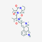 N-{1-[1,4-dioxo-3-(propan-2-yl)hexahydropyrrolo[1,2-a]pyrazin-2(1H)-yl]-3-methyl-1-oxobutan-2-yl}-6-methyl-9,10-didehydroergoline-8-carboxamide molecular structure