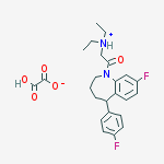diethyl-[2-[8-fluoro-5-(4-fluorophenyl)-2,3,4,5-tetrahydro-1-benzazepin-1-yl]-2-oxoethyl]azanium;2-hydroxy-2-oxoacetate molecular structure