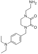 1-(2-Aminoethyl)-4-((4-(diethylamino)phenyl)methyl)-2,3-piperazinedion e molecular structure