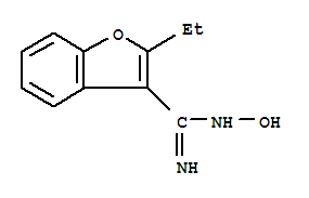 3-Benzofurancarboximidamide,2-ethyl-N-hydroxy- molecular structure
