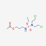 3-({[bis(2-chloroethyl)amino](ethoxy)phosphoryl}amino)propyl acetate molecular structure