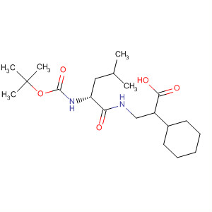 Cyclohexaneacetic acid,1-[[[(2R)-2-[[(1,1-dimethylethoxy)carbonyl]amino]-4-methyl-1-oxopentyl]amino]methyl]- molecular structure