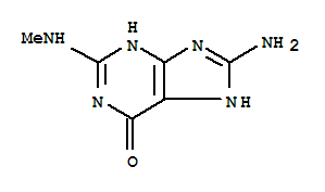 6H-Purin-6-one,8-amino-1,9-dihydro-2-(methylamino)- molecular structure