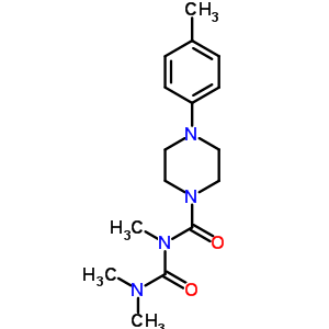 N-(dimethylcarbamoyl)-n-methyl-4-(4-methylphenyl)piperazine-1-carboxamide molecular structure