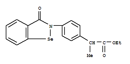 ethyl 2-[4-(7-oxo-9-selena-8-azabicyclo[4.3.0]nona-1,3,5-trien-8-yl)ph enyl]propanoate molecular structure