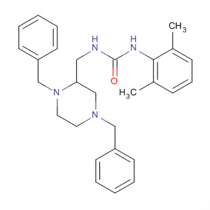 Urea,N-[[1,4-bis(phenylmethyl)-2-piperazinyl]methyl]-N'-(2,6-dimethylphenyl)- molecular structure