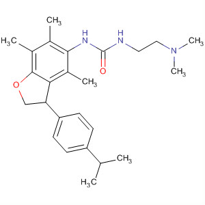 Urea,N-[2,3-dihydro-4,6,7-trimethyl-3-[4-(1-methylethyl)phenyl]-5-benzofuranyl]-N'-[2-(dimethylamino)ethyl]- molecular structure