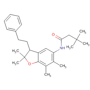 Butanamide,N-[2,3-dihydro-2,2,6,7-tetramethyl-3-(2-phenylethyl)-5-benzofuranyl]-3,3-dimethyl- molecular structure