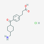 3-[4-[4-(aminomethyl)cyclohexanecarbonyl]phenyl]propanoic Acid;hydrochloride molecular structure