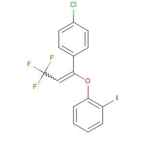 Benzene, 1-[[1-(4-chlorophenyl)-3,3,3-trifluoro-1-propenyl]oxy]-2-iodo- molecular structure