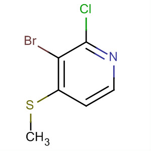 Pyridine, 3-bromo-2-chloro-4-(methylthio)- molecular structure