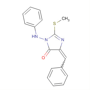 4H-Imidazol-4-one,3,5-dihydro-2-(methylthio)-3-(phenylamino)-5-(phenylmethylene)- molecular structure