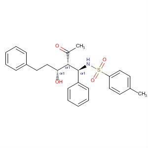 Benzenesulfonamide,N-[(1R,2R,3R)-2-acetyl-3-hydroxy-1,5-diphenylpentyl]-4-methyl-, rel- molecular structure