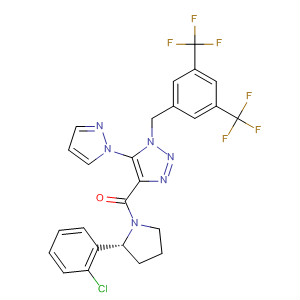 Pyrrolidine,1-[[1-[[3,5-bis(trifluoromethyl)phenyl]methyl]-5-(1H-pyrazol-1-yl)-1H-1,2,3-triazol-4-yl]carbonyl]-2-(2-chlorophenyl)-, (2R)-