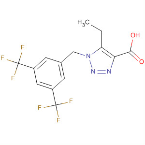 1H-1,2,3-Triazole-4-carboxylic acid,1-[[3,5-bis(trifluoromethyl)phenyl]methyl]-5-ethyl- molecular structure