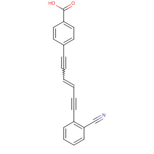 Benzoic acid, 4-[6-(2-cyanophenyl)-3-hexene-1,5-diynyl]- molecular structure