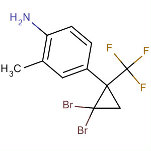 Benzenamine, 4-[2,2-dibromo-1-(trifluoromethyl)cyclopropyl]-2-methyl- molecular structure