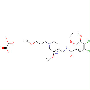 2H-1,5-Benzodioxepin-6-carboxamide,8,9-dichloro-3,4-dihydro-N-[[(3R,4R)-3-methoxy-1-(3-methoxypropyl)-4-piperidinyl]methyl]-, rel-, ethanedioate (1:1) molecular structure