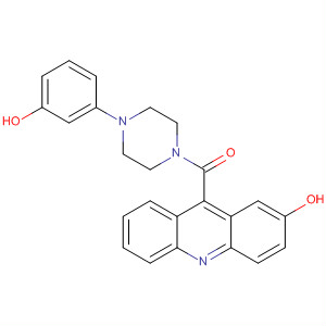 Piperazine, 1-[(2-hydroxy-9-acridinyl)carbonyl]-4-(3-hydroxyphenyl)- molecular structure