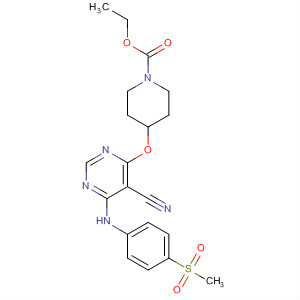 1-Piperidinecarboxylic acid,4-[[5-cyano-6-[[4-(methylsulfonyl)phenyl]amino]-4-pyrimidinyl]oxy]-, ethylester molecular structure