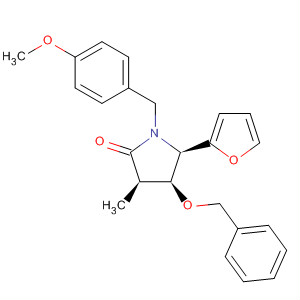 2-Pyrrolidinone,5-(2-furanyl)-1-[(4-methoxyphenyl)methyl]-3-methyl-4-(phenylmethoxy)-,(3R,4S,5R)- molecular structure