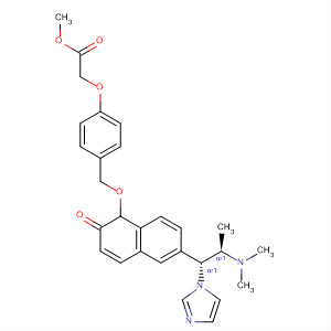 Acetic acid,[4-[[[6-[(1R,2R)-2-(dimethylamino)-1-(1H-imidazol-1-yl)propyl]-2-naphthalenyl]oxy]methyl]phenoxy]-, methyl ester, rel- molecular structure
