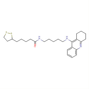 1,2-Dithiolane-3-pentanamide,N-[5-[(1,2,3,4-tetrahydro-9-acridinyl)amino]pentyl]- molecular structure