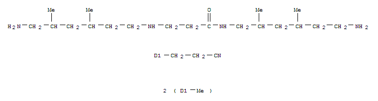 N-(6-Amino-2,2,4(or2,4,4)-trimethylhexyl)-3-((6-amino-2,2,4(or2,4,4)-trimethylhexyl)amino)propionamide, mono(2-cyanoethyl) derivative molecular structure