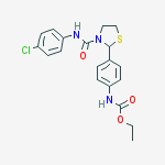 Ethyl N-[4-[3-[(4-chlorophenyl)carbamoyl]-1,3-thiazolidin-2-yl]phenyl]carbamate molecular structure