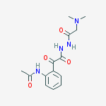 Benzeneacetic acid, 2-(acetylamino)-alpha-oxo-, 2-((dimethylamino)acet yl)hydrazide molecular structure