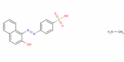 p-[(2-hydroxy-1-naphthyl)azo]benzenesulphonic acid, compound with methylamine (1:1) molecular structure