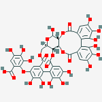 2-O,3-O-[(4,4,5,5,6,6-Hexahydroxy[1,1-biphenyl]-2,2-diyl)dicarbonyl]-4-O,6-O-[[4-(2,3,4-trihydroxy-6-carboxyphenoxy)-4,5,5,6,6-pentahydroxy[1,1-biphenyl]-2,2-diyl]dicarbonyl]-D-glucopyranose molecular structure