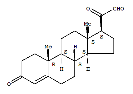 Pregn-4-en-21-al, 3,20-dioxo- molecular structure