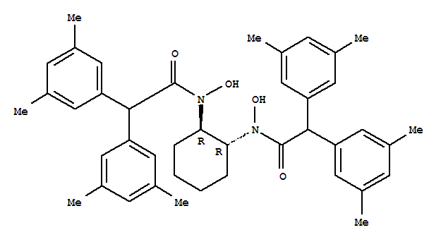 (R)-CBHA-DMDA,  (1R,2R)-N,Nμ-Dihydroxy-N,Nμ-bis(3,5-dimethyldiphenylacetyl)-cyclohexane-diamine,  N,Nμ-(1R,2R)-1,2-cyclohexanediylbis[α-(3,5-dimethylphenyl)-N-hydroxy-3,5-dimethyl-benzeneacetamide] molecular structure