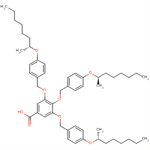 Benzoic acid, 3,4,5-tris[[4-[[(1R)-1-methylheptyl]oxy]phenyl]methoxy]- molecular structure