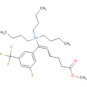 5-Hexenoic acid,6-[3-fluoro-5-(trifluoromethyl)phenyl]-6-(tributylstannyl)-, methyl ester molecular structure