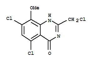 4-1H-QUINAZOLINONE,5,7-DICHLORO-2-(CHLOROMETHYL)-8-METHOXY- molecular structure