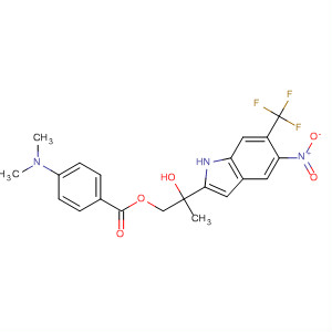 Benzoic acid, 4-(dimethylamino)-,2-hydroxy-2-[5-nitro-6-(trifluoromethyl)-1H-indol-2-yl]propyl ester molecular structure